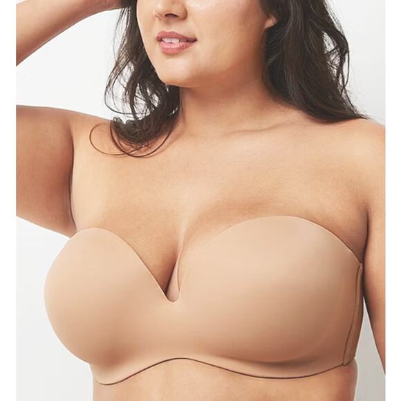 Ambrielle Multi-Way Strapless White Bra Women's Size 40DDD - Picture 1 of 4